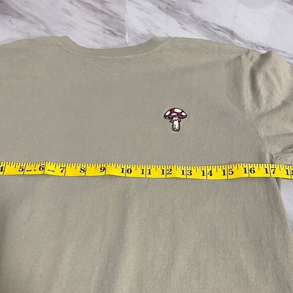 Bowery Supply Co Olive Green Embroidered Mushroom Tee Size‎ Small - Picture 6 of 7